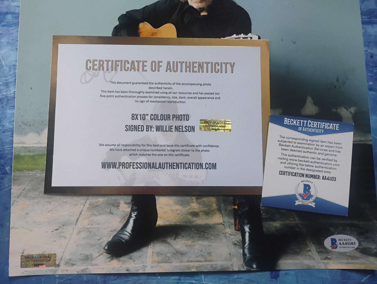 Willie Nelson Hand Signed Autograph 11x14 Photo BAS COA