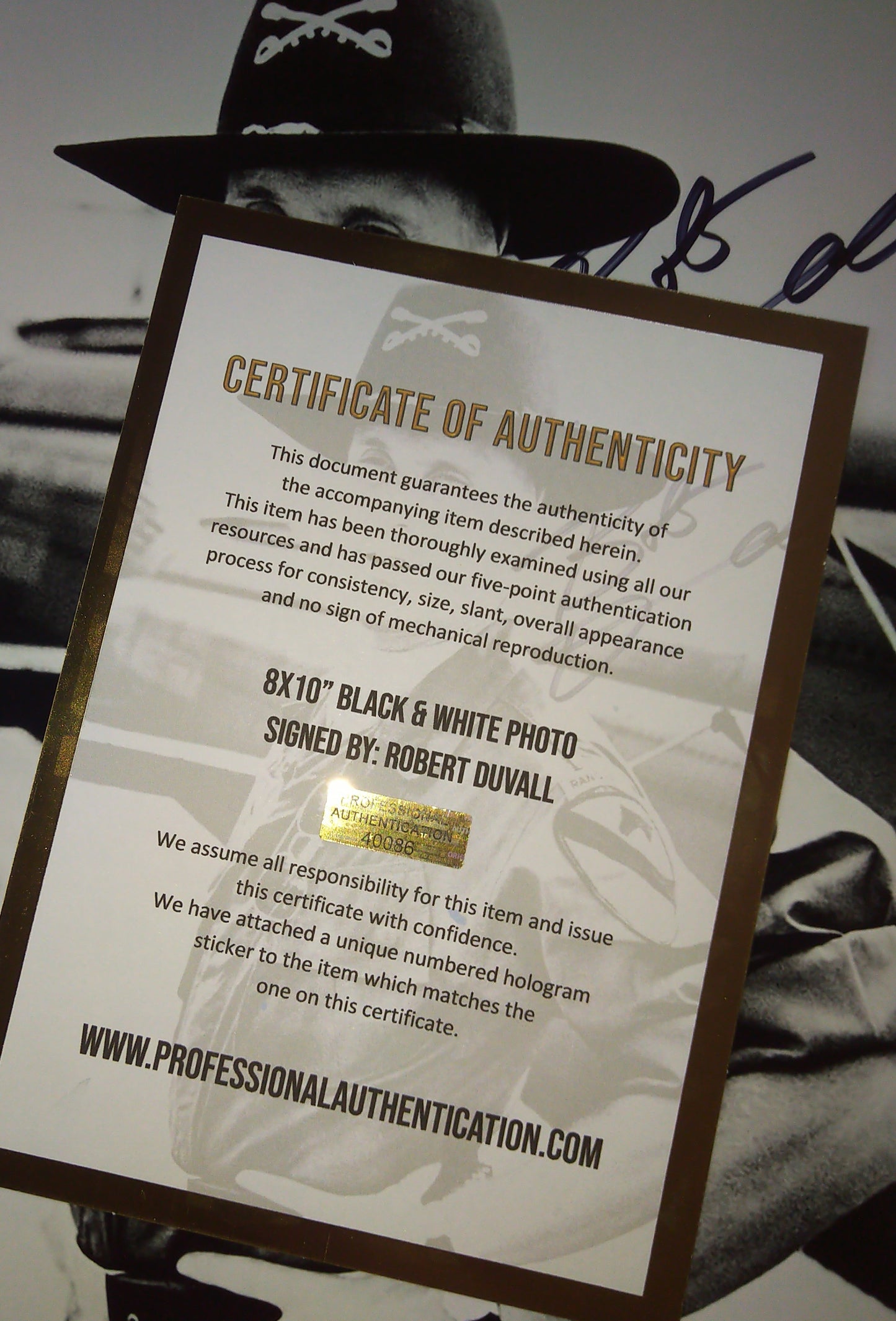 Robert Duvall Hand Signed Autograph 8x10 Photo COA Apocalypse Now