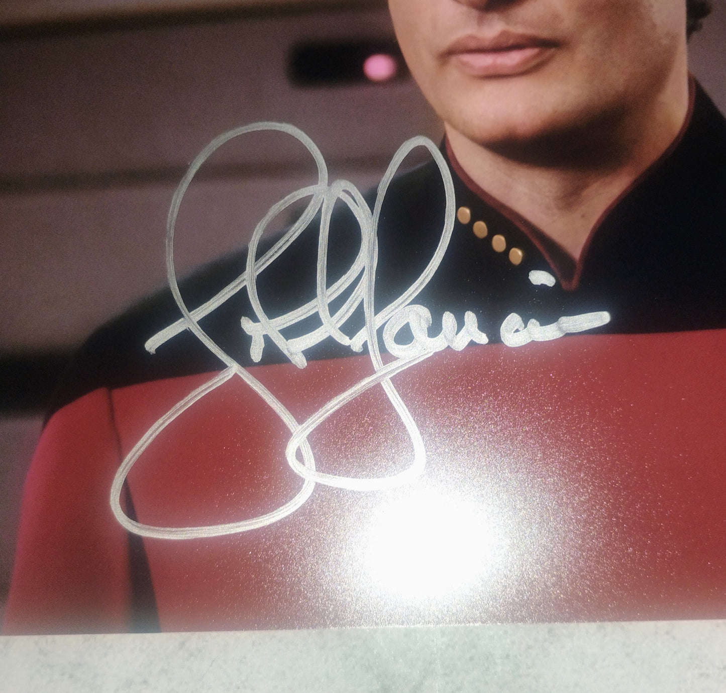 John De Lancie Hand Signed Autograph 8x10 Photo COA Star Trek
