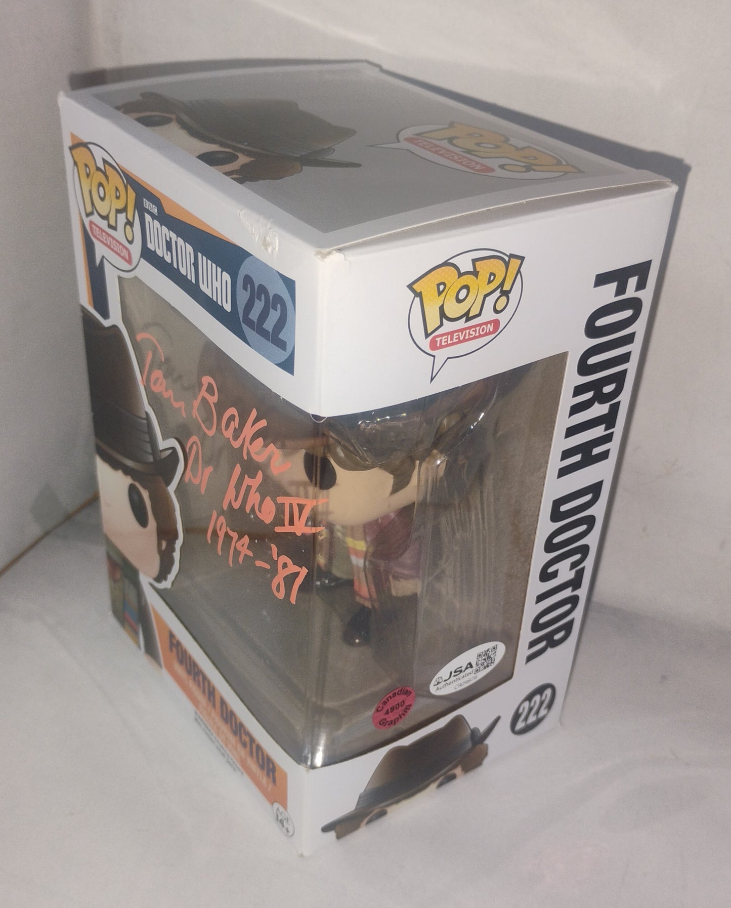Tom Baker Hand Signed Autograph Doctor Who Funko Pop JSA COA