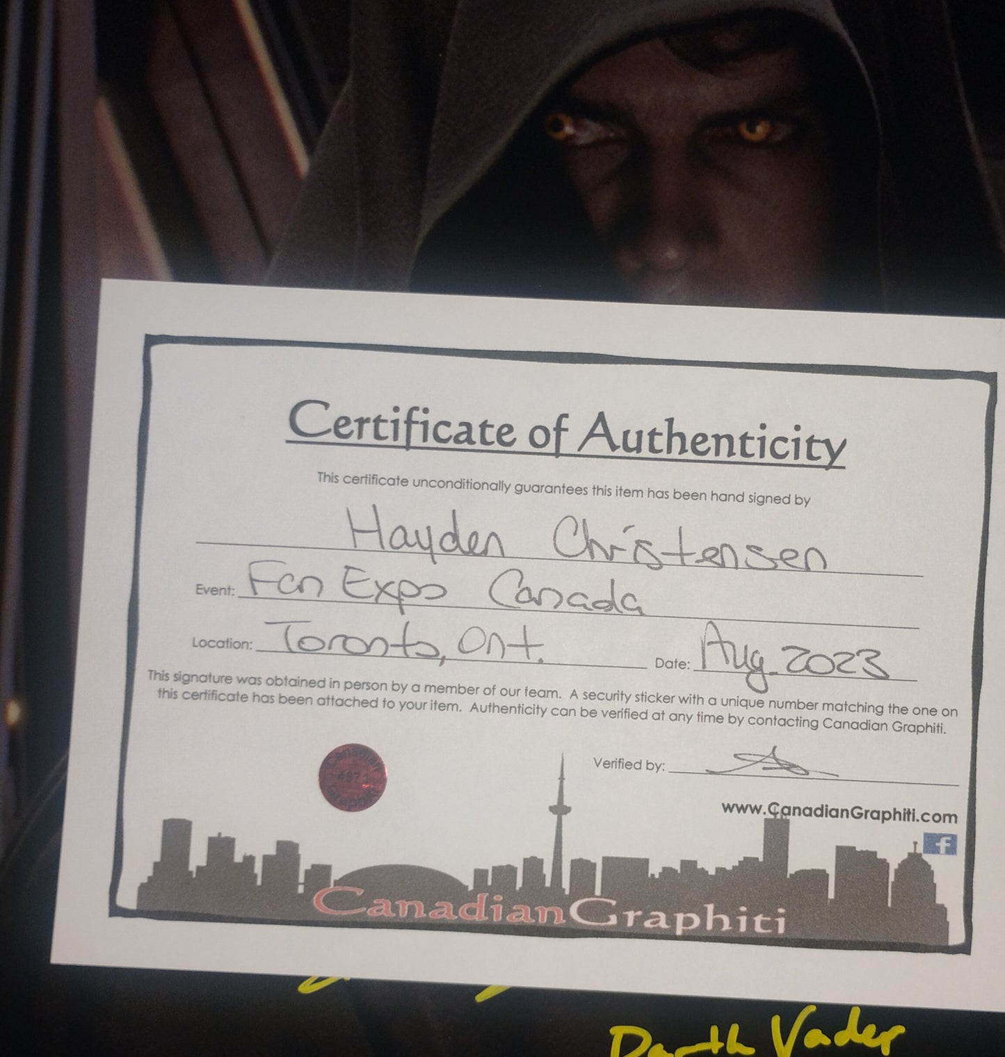 Hayden Christensen Hand Signed Autograph 11x14 Photo COA Star Wars