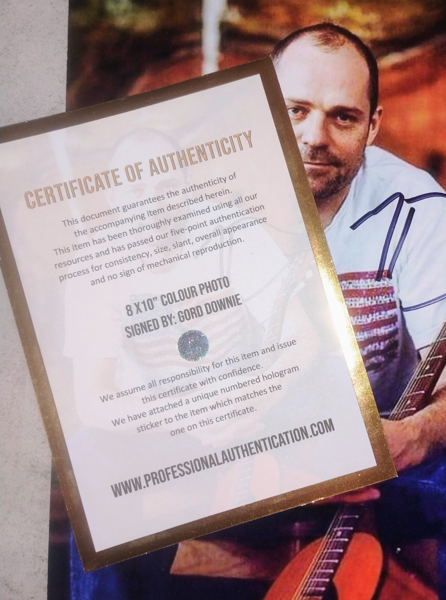 Gord Downie Hand Signed Autograph 8x10 Photo COA Tragically Hip