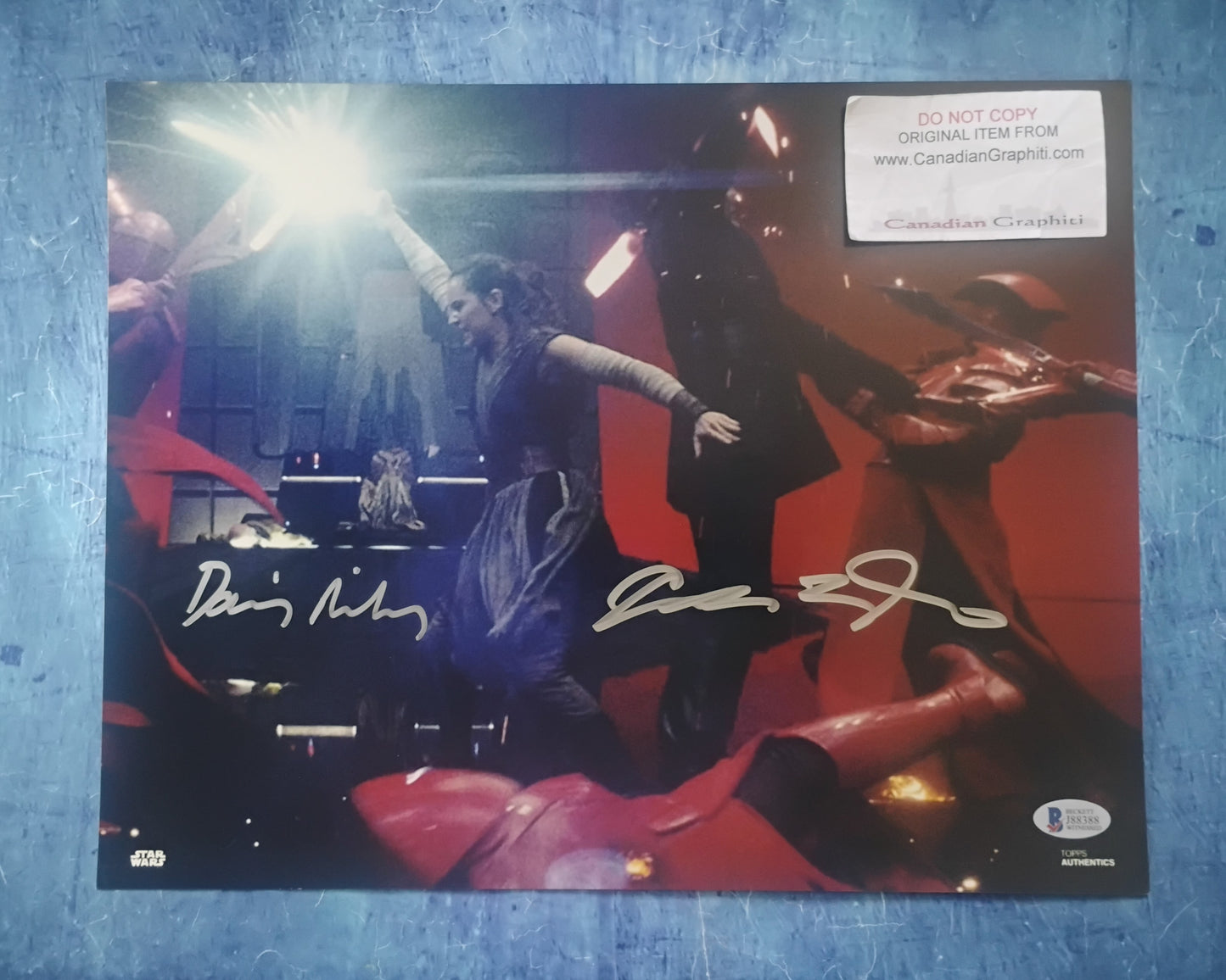 Daisy Ridley & Adam Driver Hand Signed Autograph 11x14 Photo BAS COA Star Wars