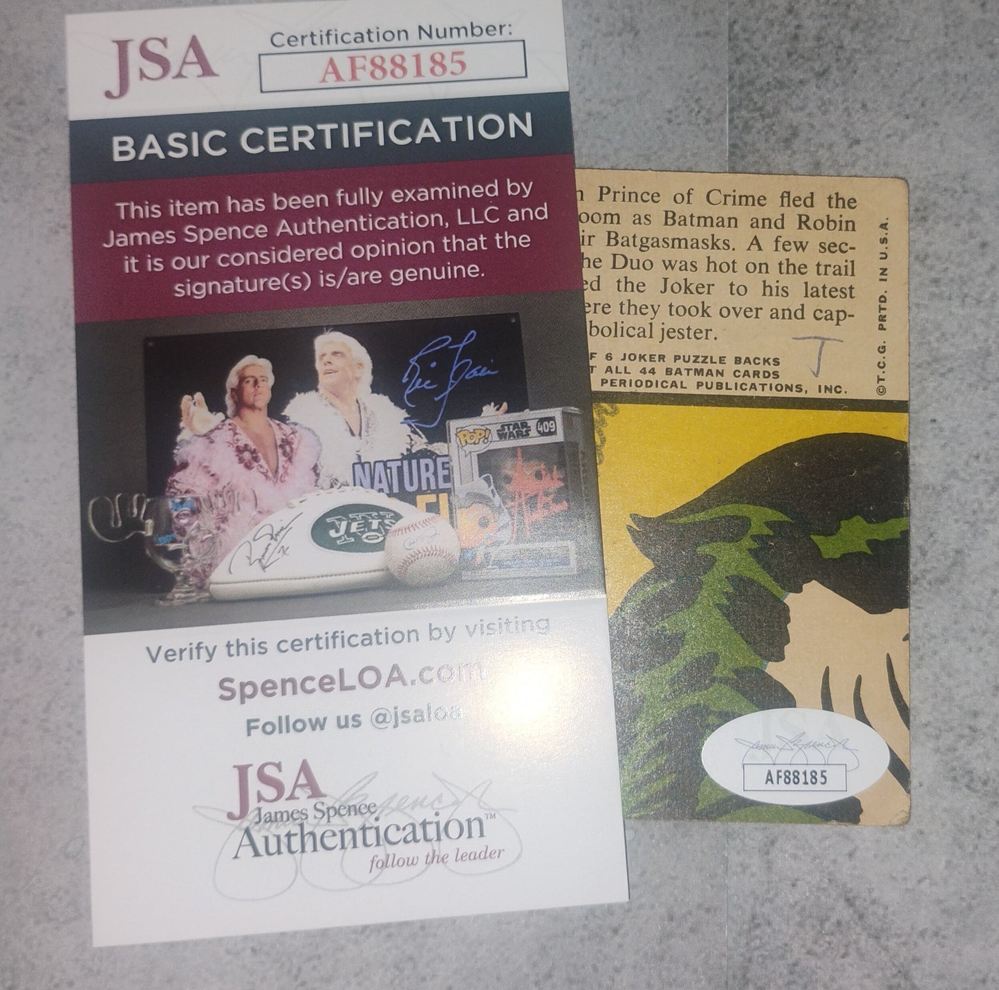 Cesar Romero Hand Signed Twice 1966 Batman Joker Trading Card JSA COA