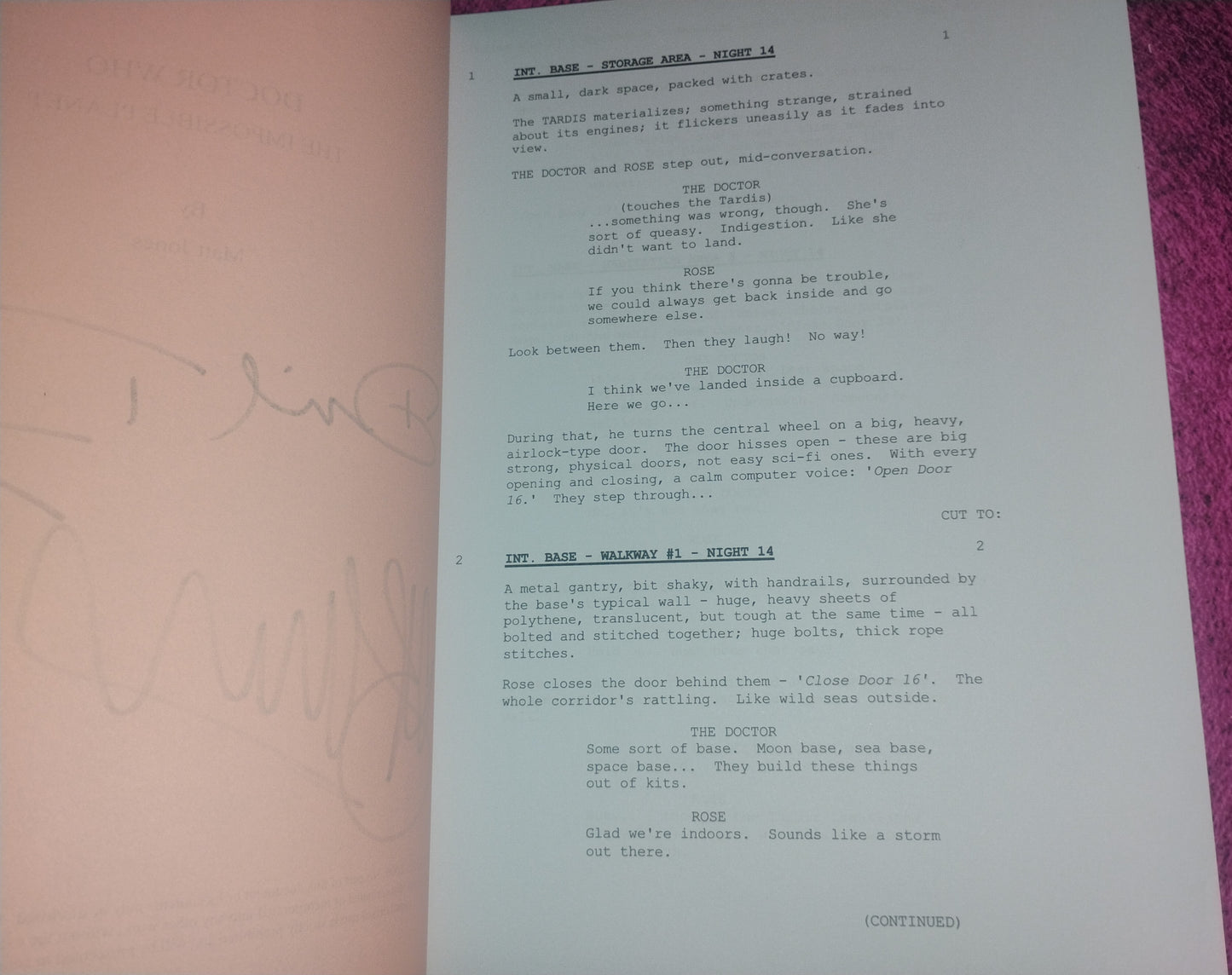David Tennant & Billie Piper Hand Signed Autograph Doctor Who Script COA