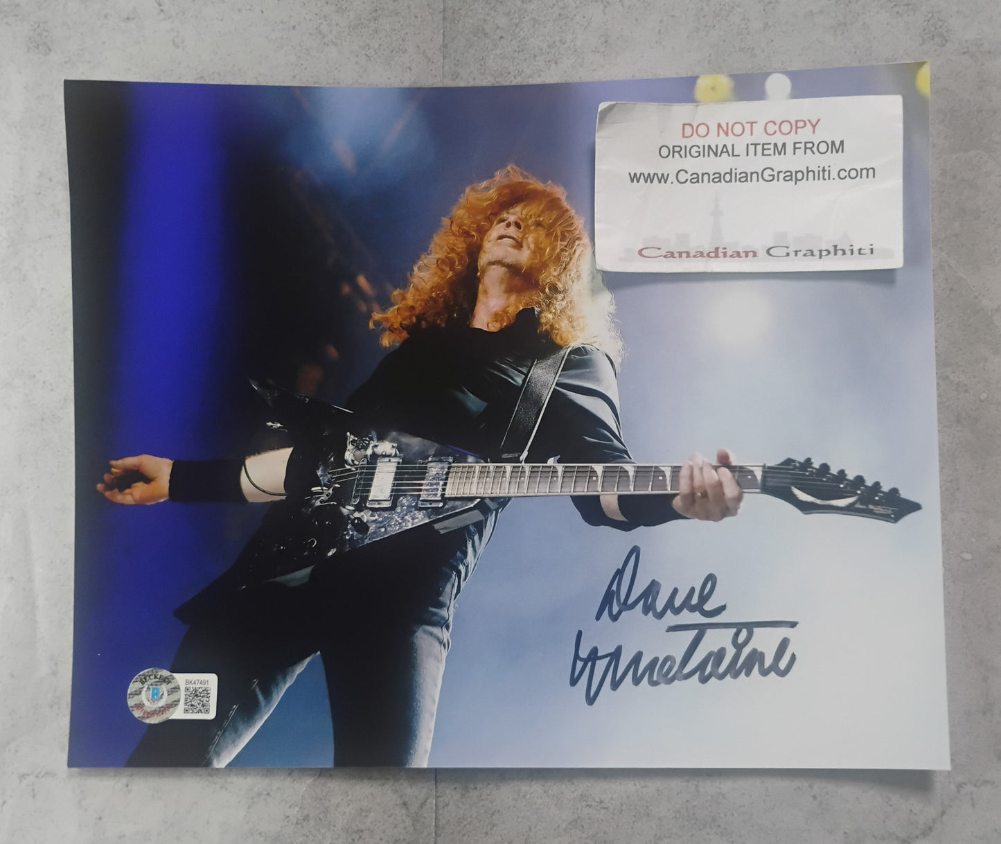 Dave Mustaine Hand Signed Autograph 8x10 Photo BAS COA Megadeth