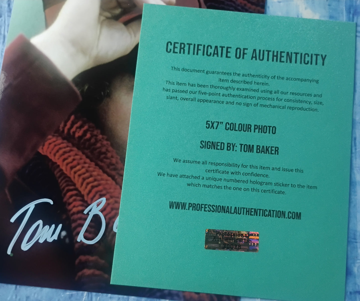 Tom Baker Hand Signed Autograph Photo COA Doctor Who