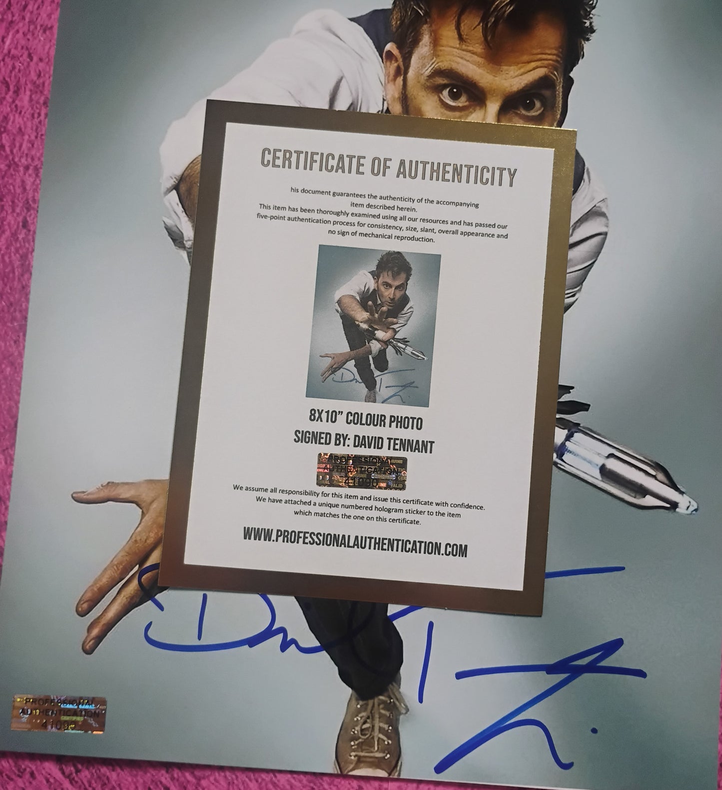David Tennant Hand Signed Autograph 8x10 Photo COA Doctor Who