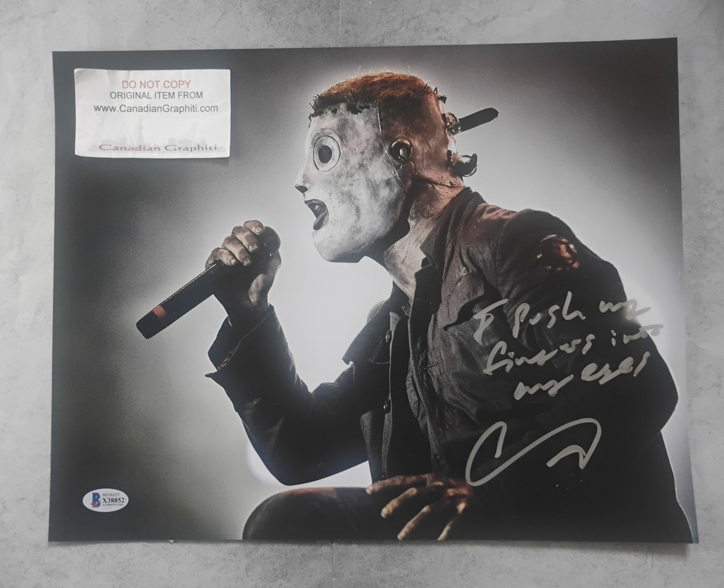 Corey Taylor Hand Signed Autograph With Lyrics 11x14 Photo BAS COA Skipknot