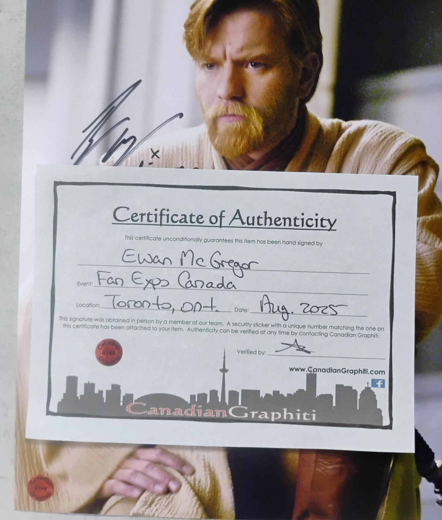Ewan McGregor Hand Signed Autograph 8x10 Photo COA Star Wars