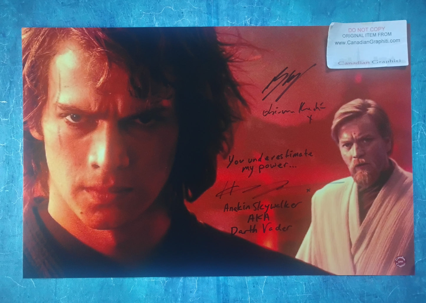 Hayden Christensen & Ewan McGregor Hand Signed Autograph 11x17 Photo COA Star Wars