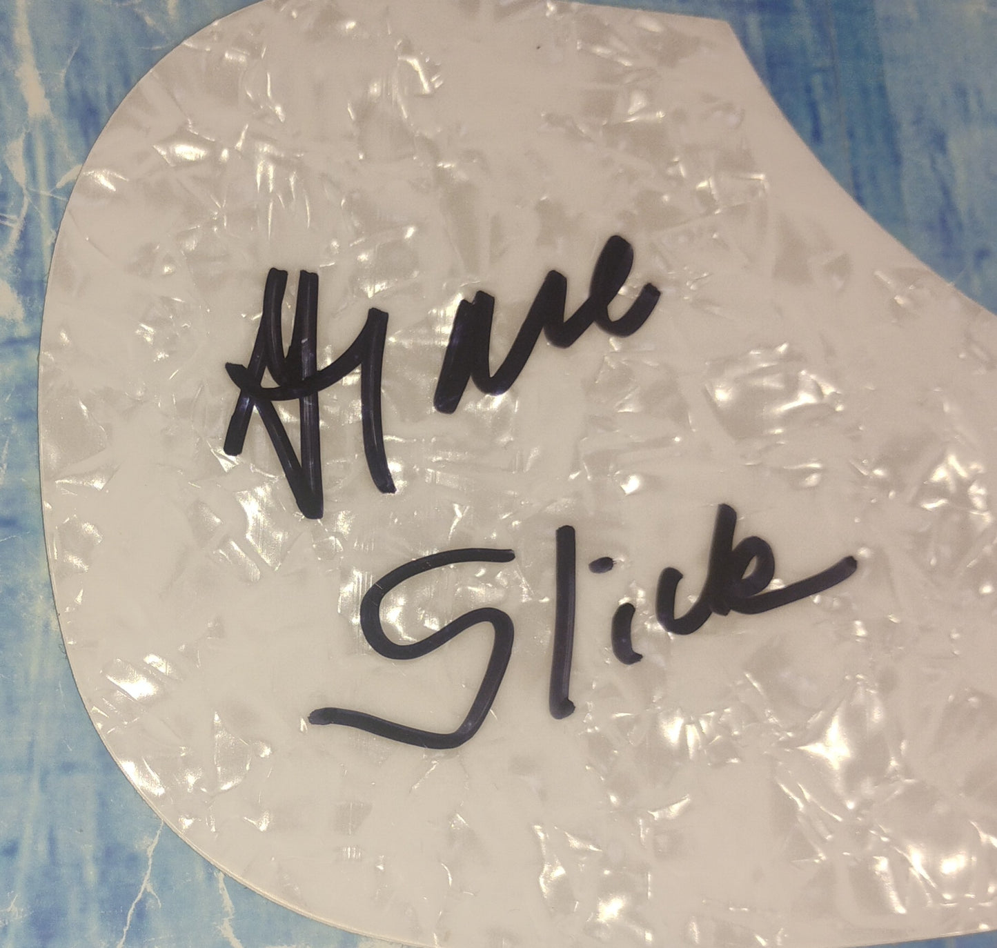 Grace Slick Hand Signed Autograph Guitar Pick Guard COA