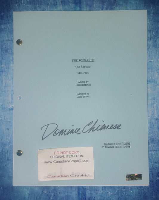 Dominic Chianese Hand Signed Autograph The Sopranos Script COA