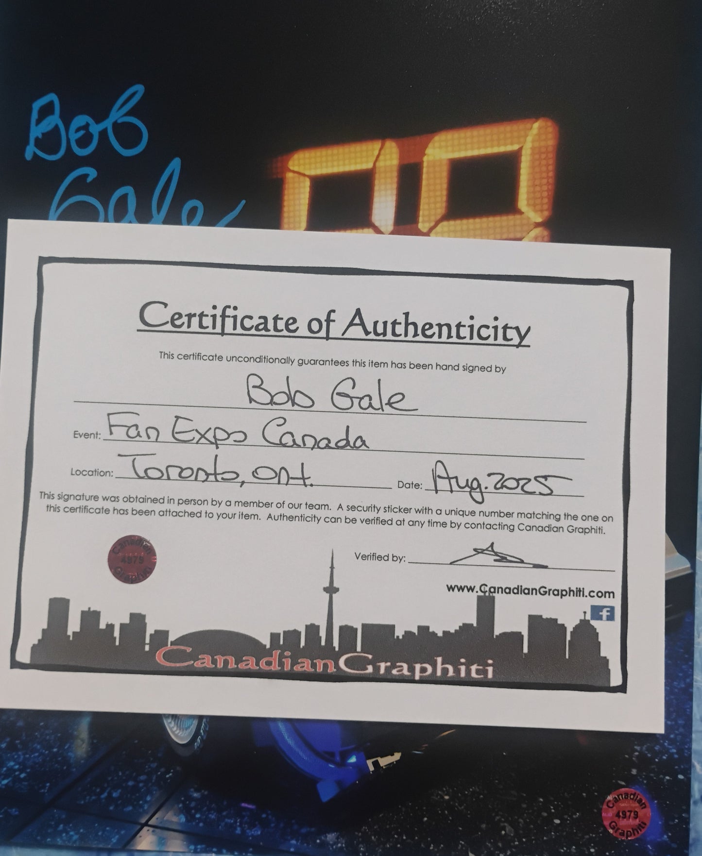 Bob Gale Hand Signed Autograph 8x10 Photo OPix COA Back To The Future