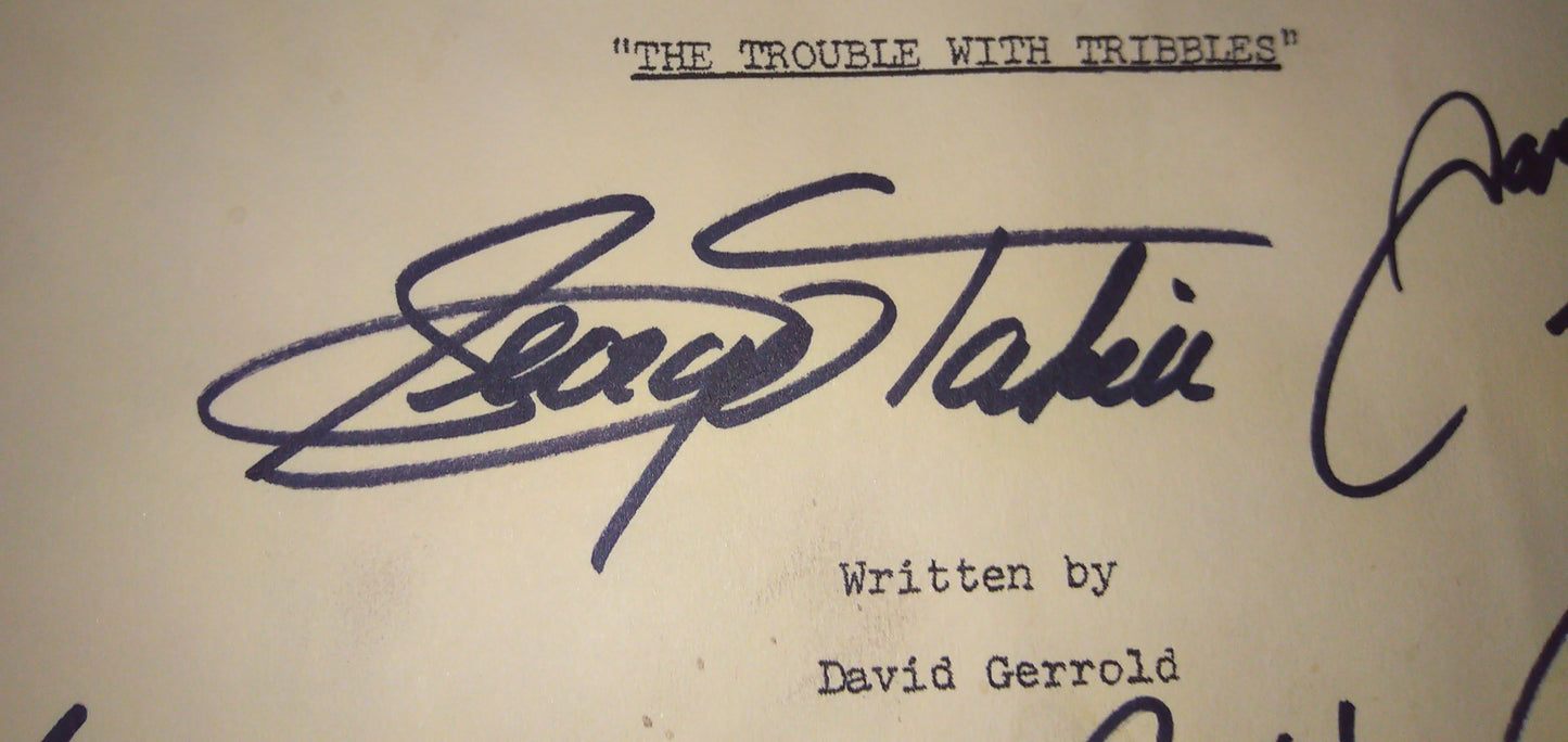 Star Trek 8x Cast Hand Signed Autograph Script COA Gene Roddenberry, Leonard Nimoy, William Shatner