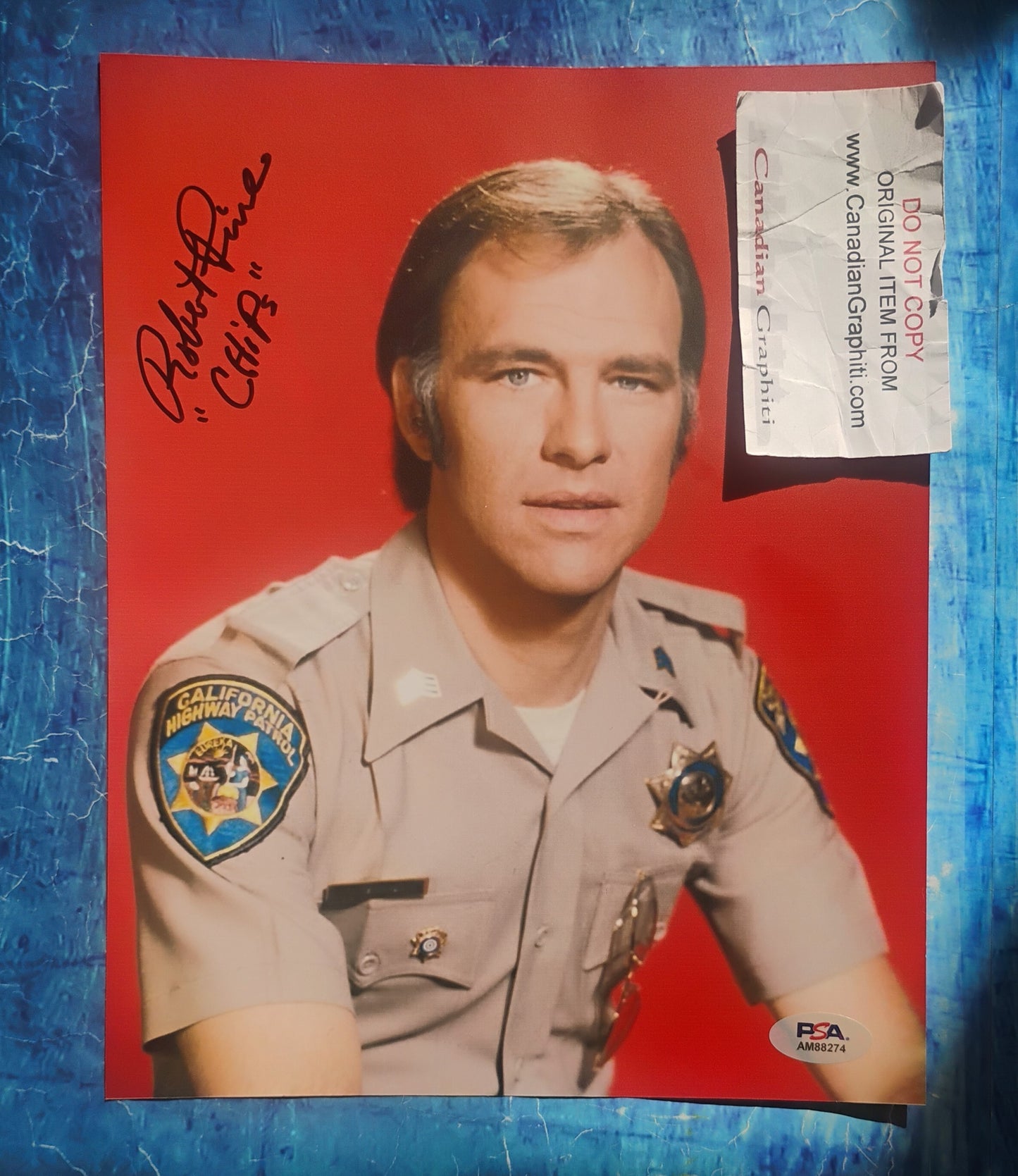 Robert Pine Hand Signed Autograph 8x10 Photo PSA COA Chips
