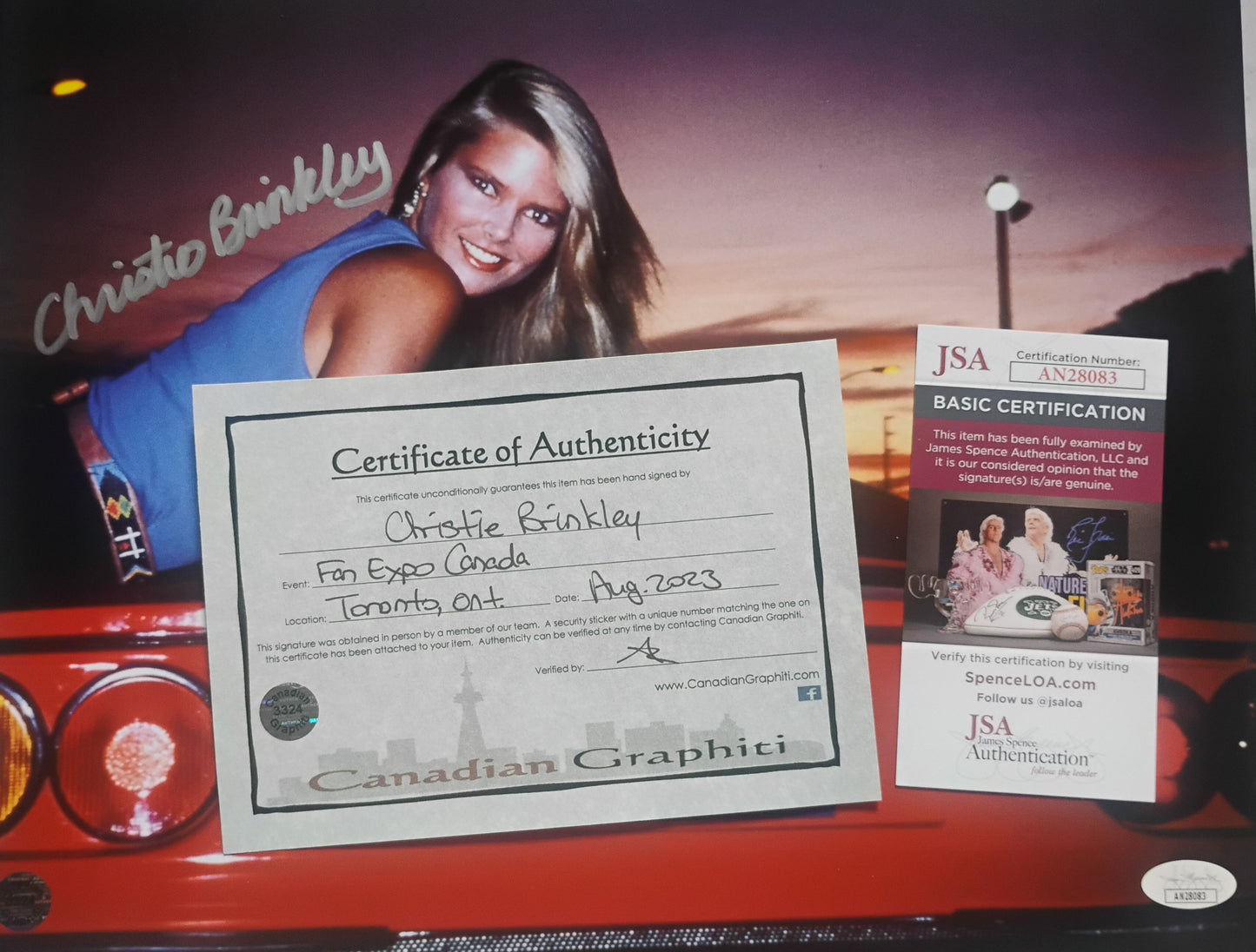 Christie Brinkley Hand Signed Autograph 11x14 Photo JSA COA