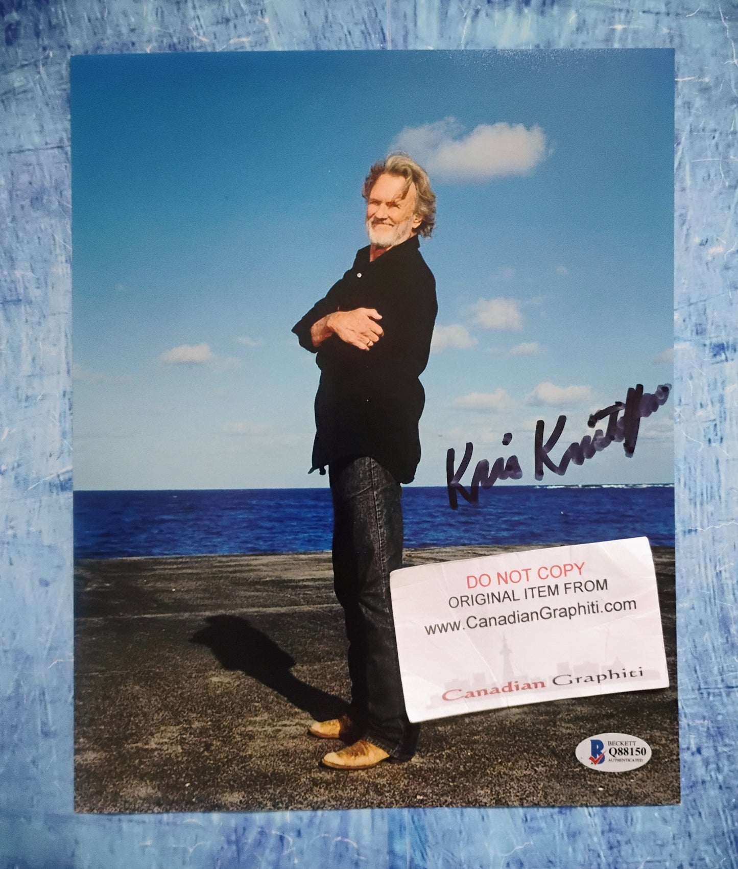 Kris Kristofferson Hand Signed Autograph 8x10 Photo BAS COA