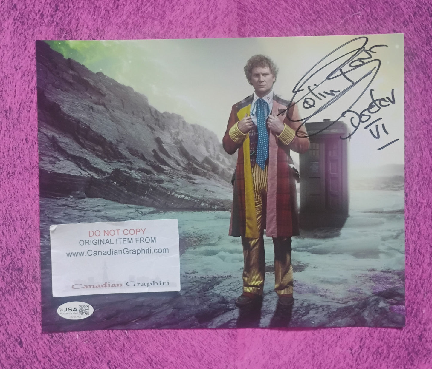 Colin Baker Hand Signed Autograph 8x10 Photo JSA COA Doctor Who