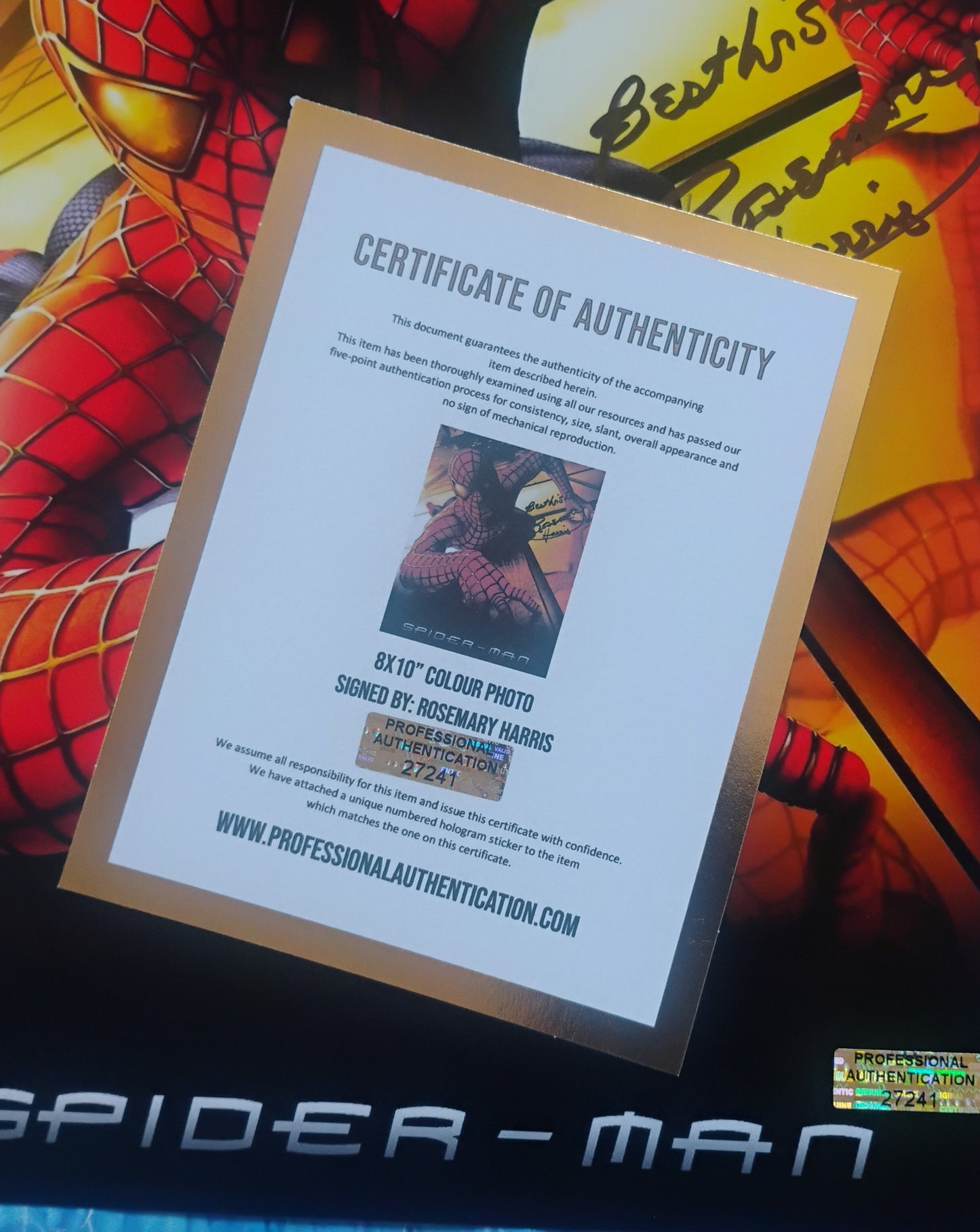 Rosemary Harris Hand Signed Autograph 8x10 Photo COA Spider-man