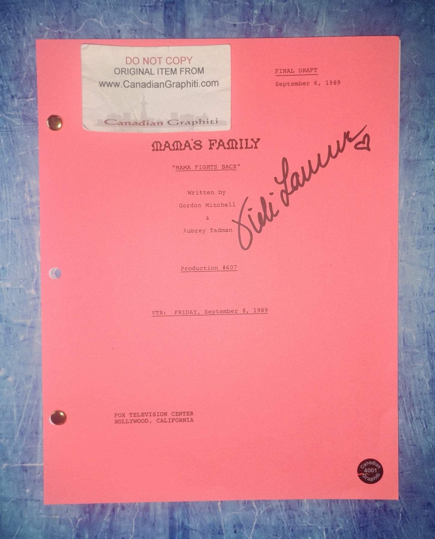 Vicki Lawrence Hand Signed Autograph Mama's Family Script COA
