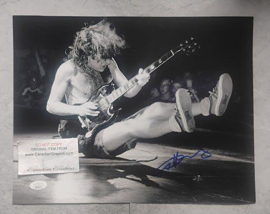 Angus Young AC/DC Hand Signed Autograph 11x14 Photo JSA COA