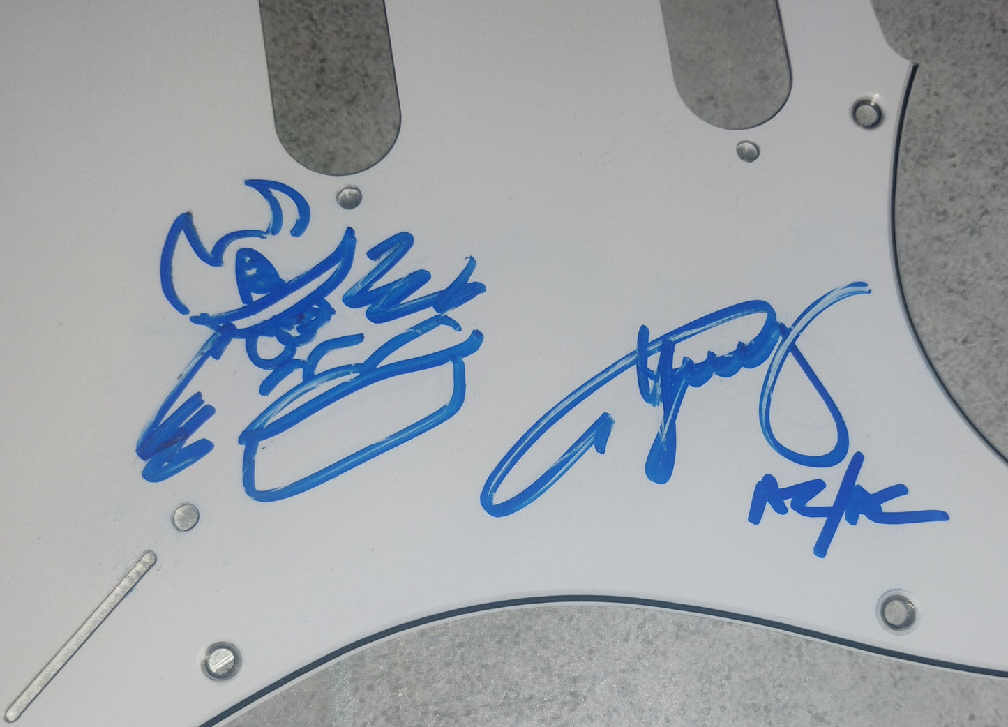 Angus Young AC/DC Hand Signed Autograph Guitar Pick Guard COA