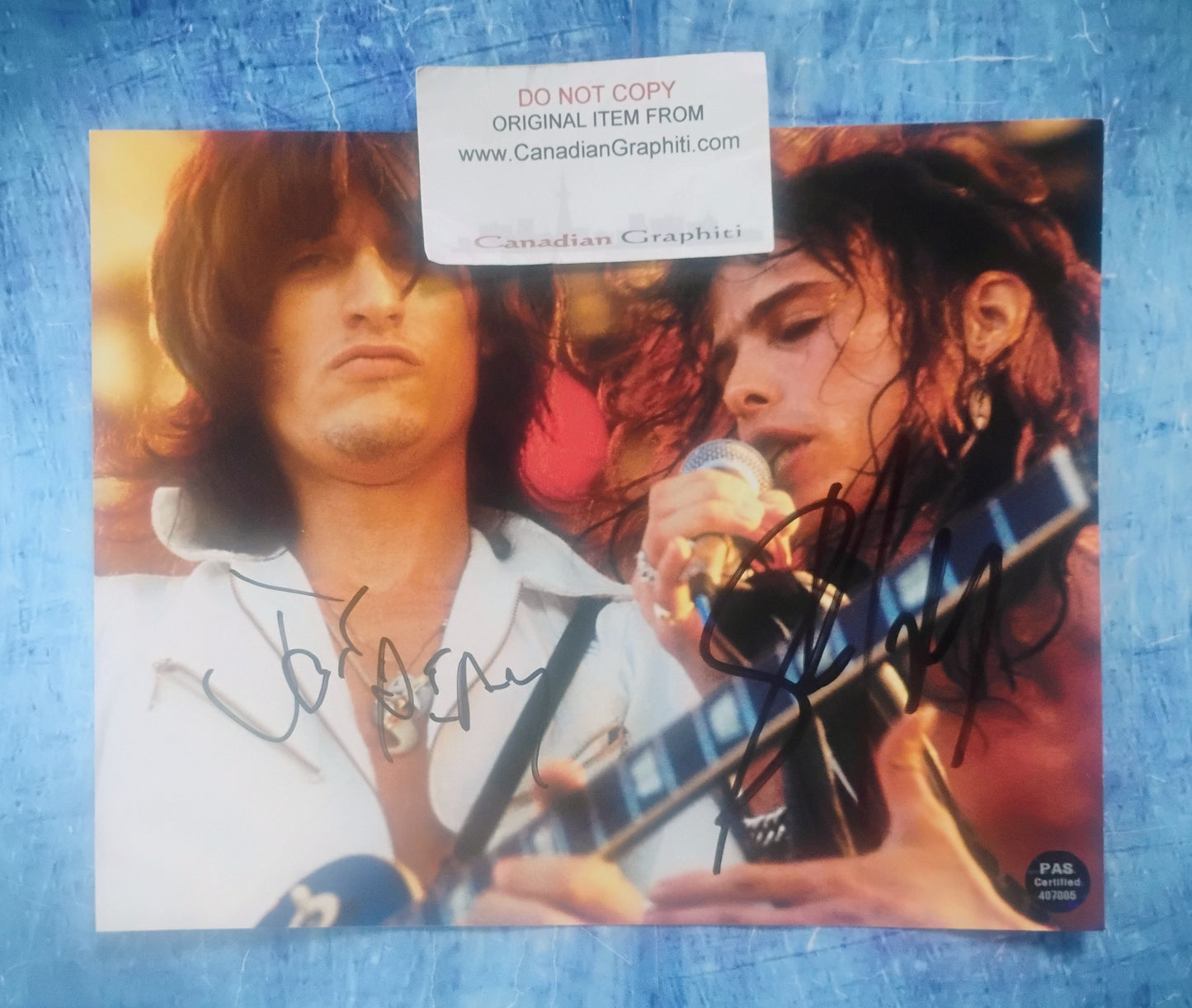 Aerosmith Joe Perry & Steven Tyler Hand Signed Autograph 8x10 Photo COA