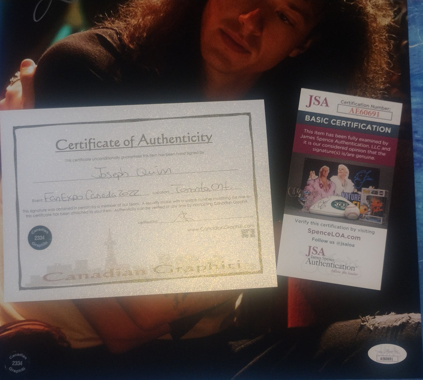 Joseph Quinn Hand Signed Autograph 11x14 Photo JSA COA Stranger Things