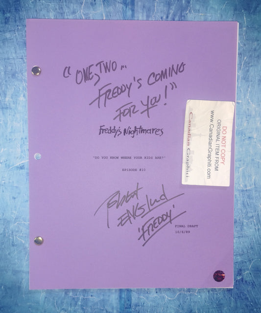 Robert Englund Hand Signed Autograph Freddy's Nightmares Script COA