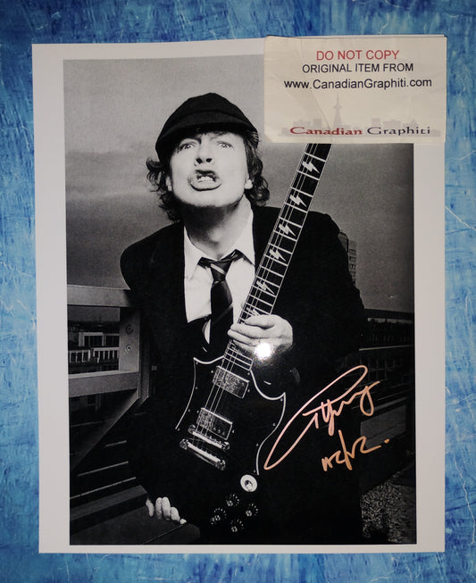 Angus Young Hand Signed Autograph 8x10 Photo COA