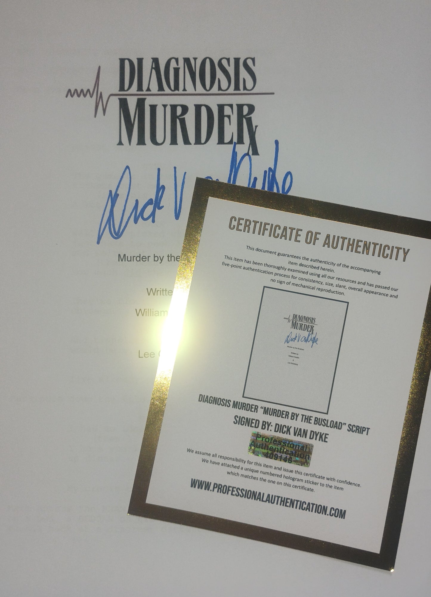 Dick Van Dyke Hand Signed Autograph Diagnosis Murder Script COA