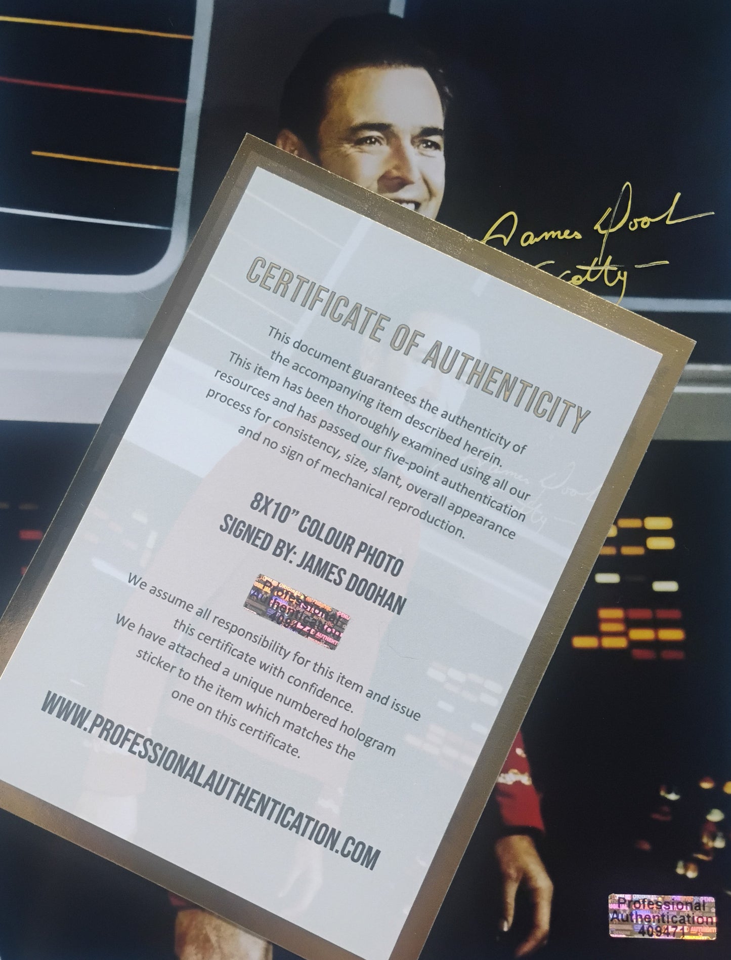 James Doohan Hand Signed Autograph 8x10 Photo COA Star Trek
