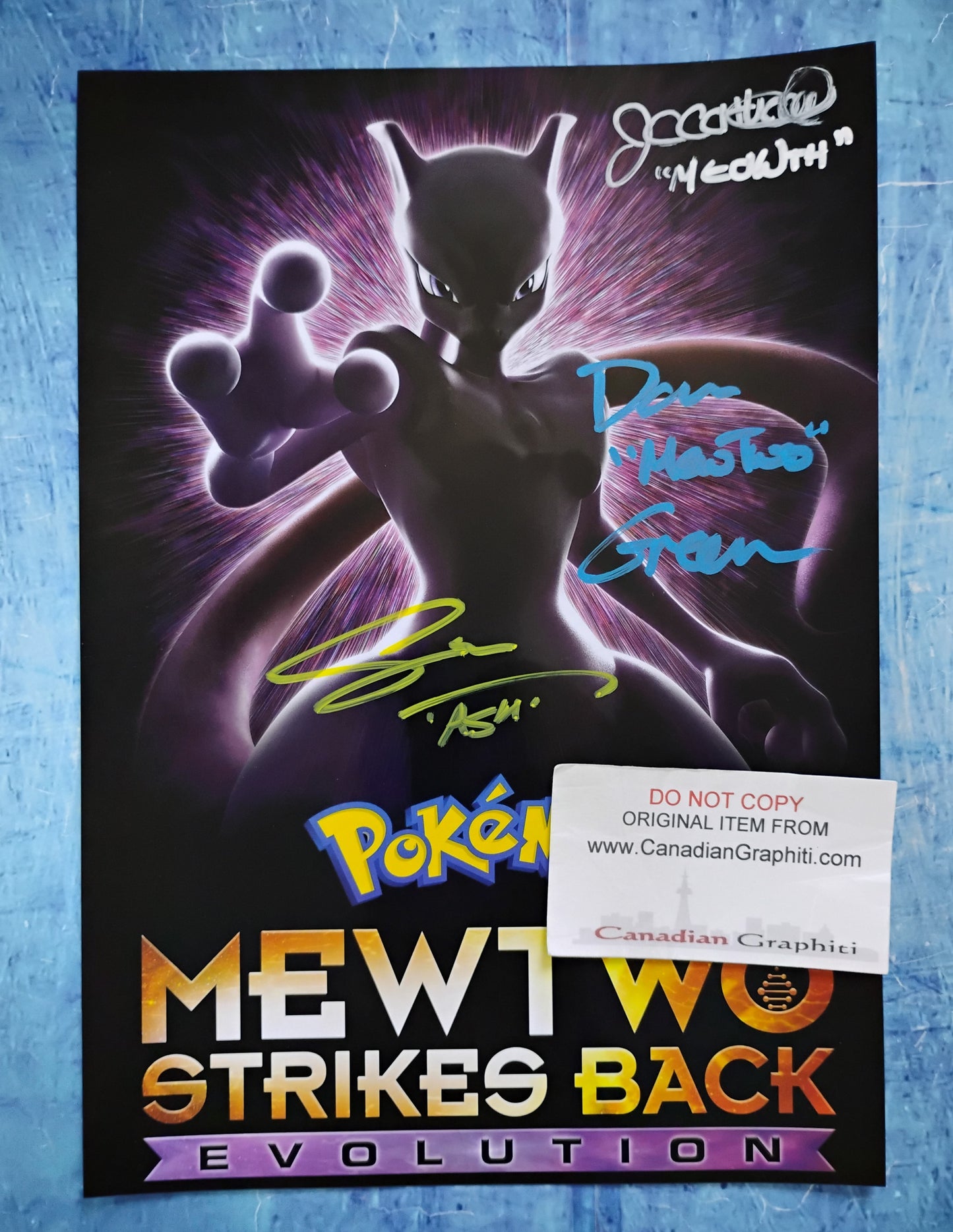 Pokemon 3x Cast Hand Signed Autograph Photo COA Sarah Natochenny, Dan Green, James Carter Cathcart