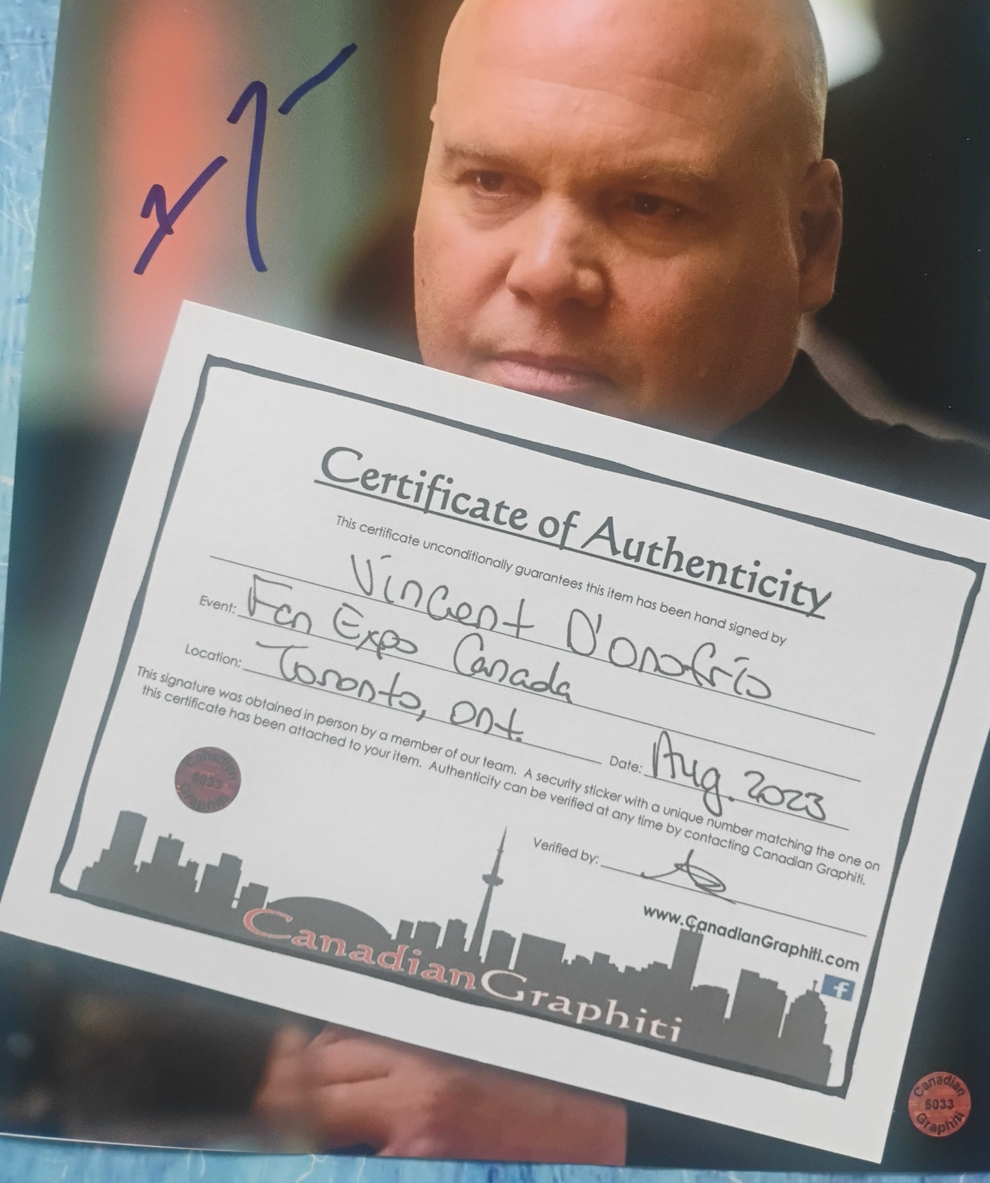 Vincent D'Onofrio Hand Signed Autograph 8x10 Photo COA Daredevil