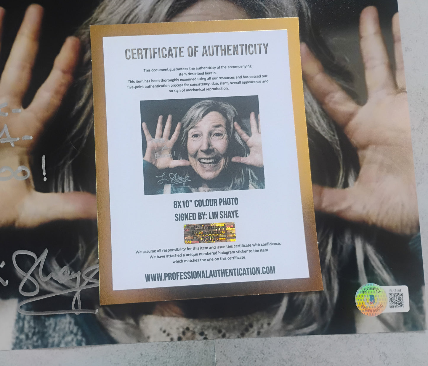 Lin Shaye Hand Signed Autograph 8x10 Photo BAS COA