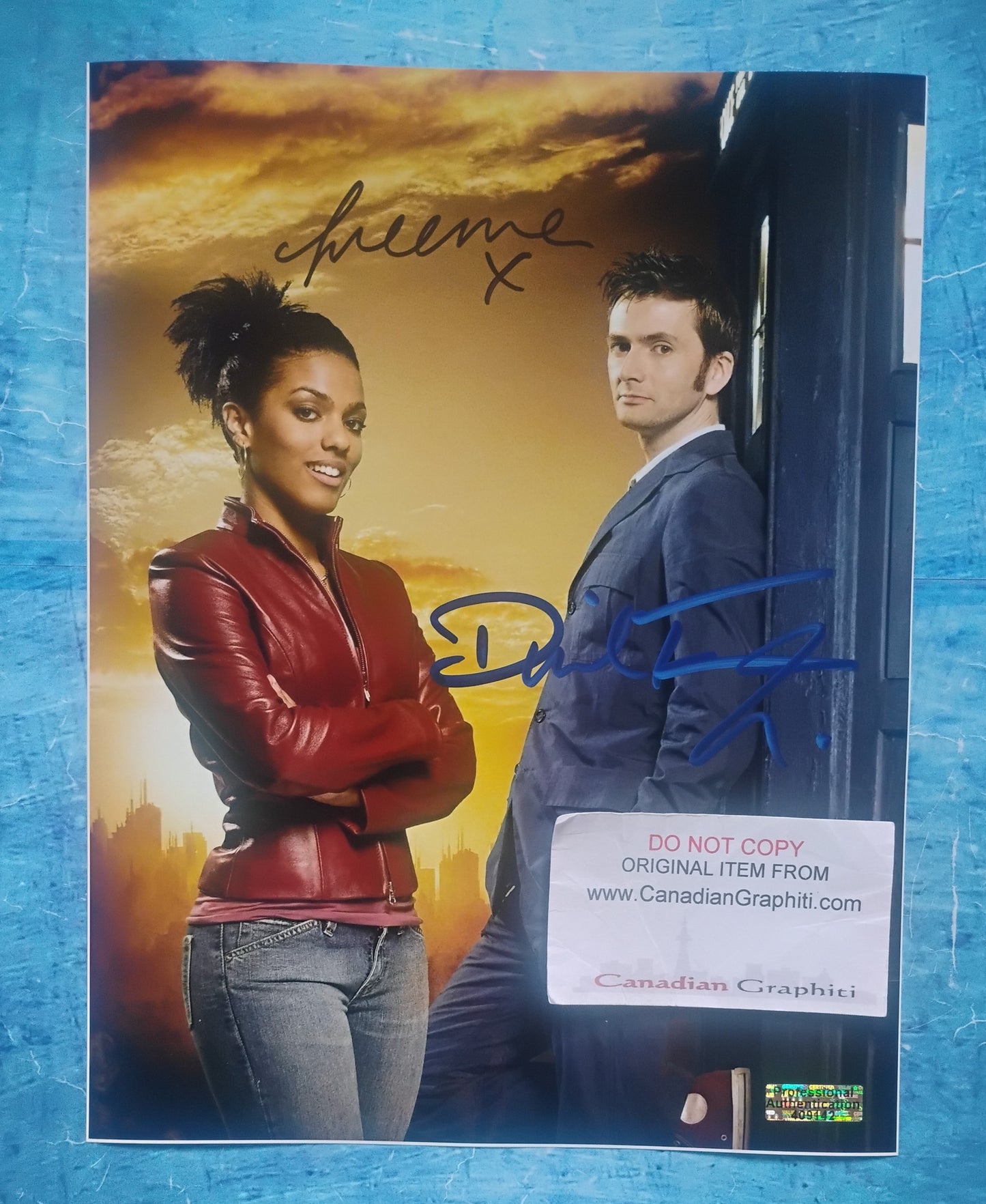 David Tennant & Freema Agyeman Hand Signed Autograph Photo COA Doctor Who