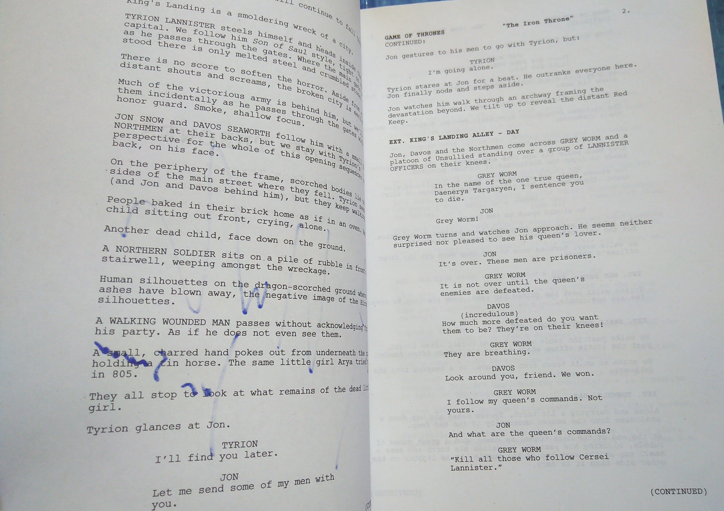 Kit Harington Hand Signed Autograph Game Of Thrones Script COA