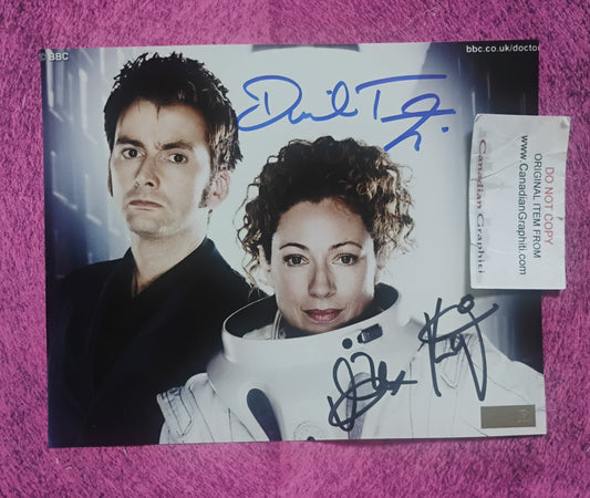 David Tennant & Alex Kingston Hand Signed Autograph 8x10 Photo COA Doctor Who