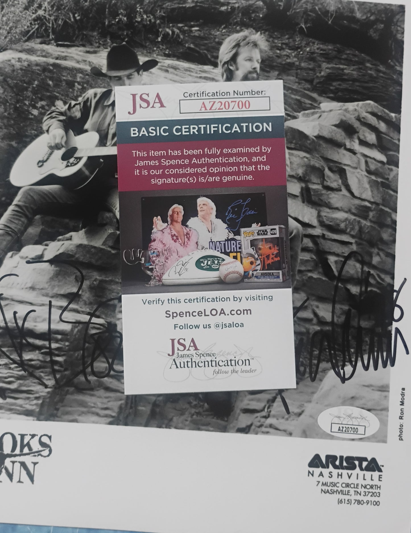 Brooks & Dunn Hand Signed Autograph 8x10 Photo JSA COA