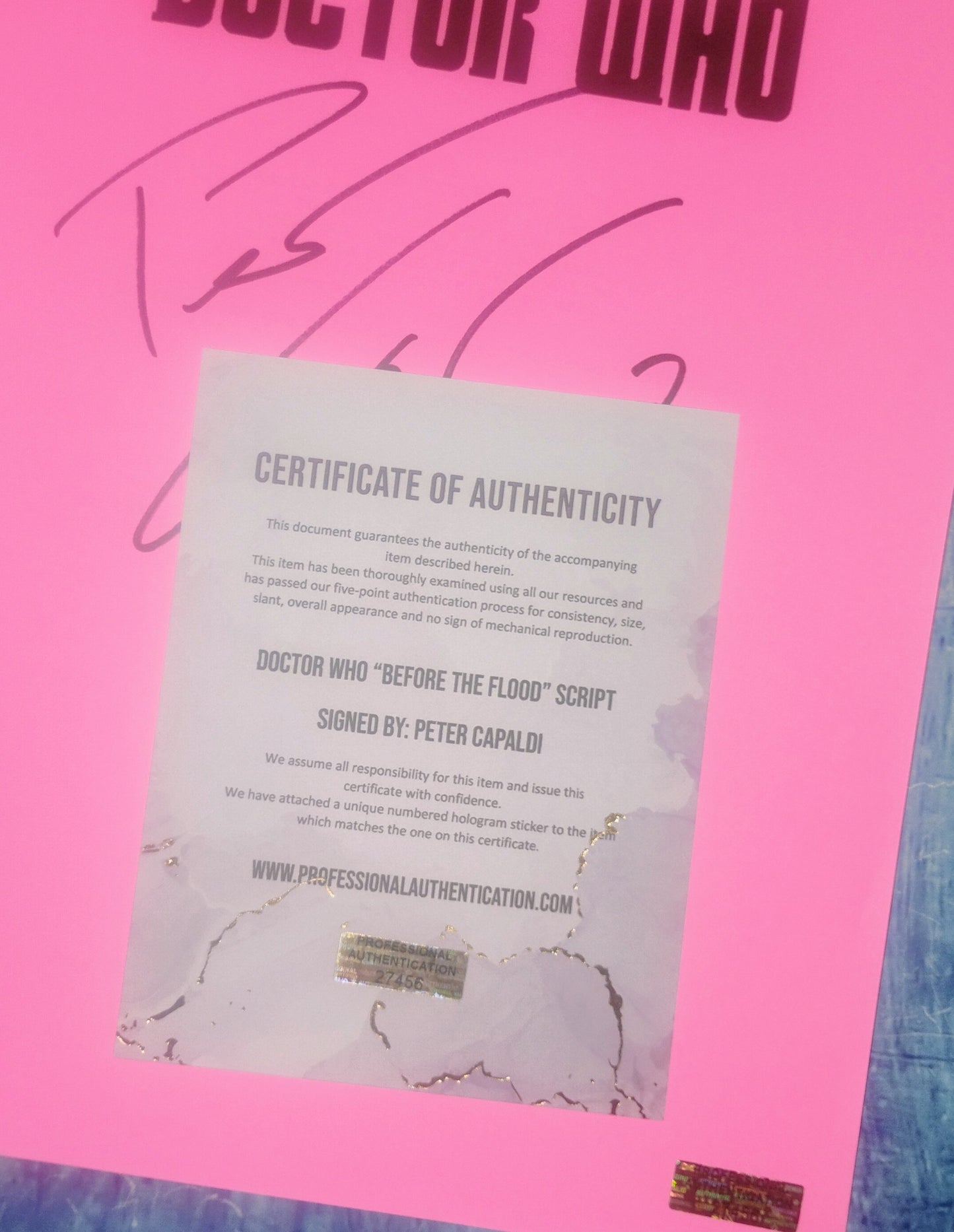 Peter Capaldi Hand Signed Autograph Doctor Who Script COA