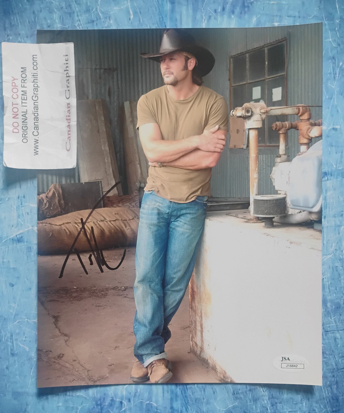 Tim McGraw Hand Signed Autograph 8x10 Photo JSA COA