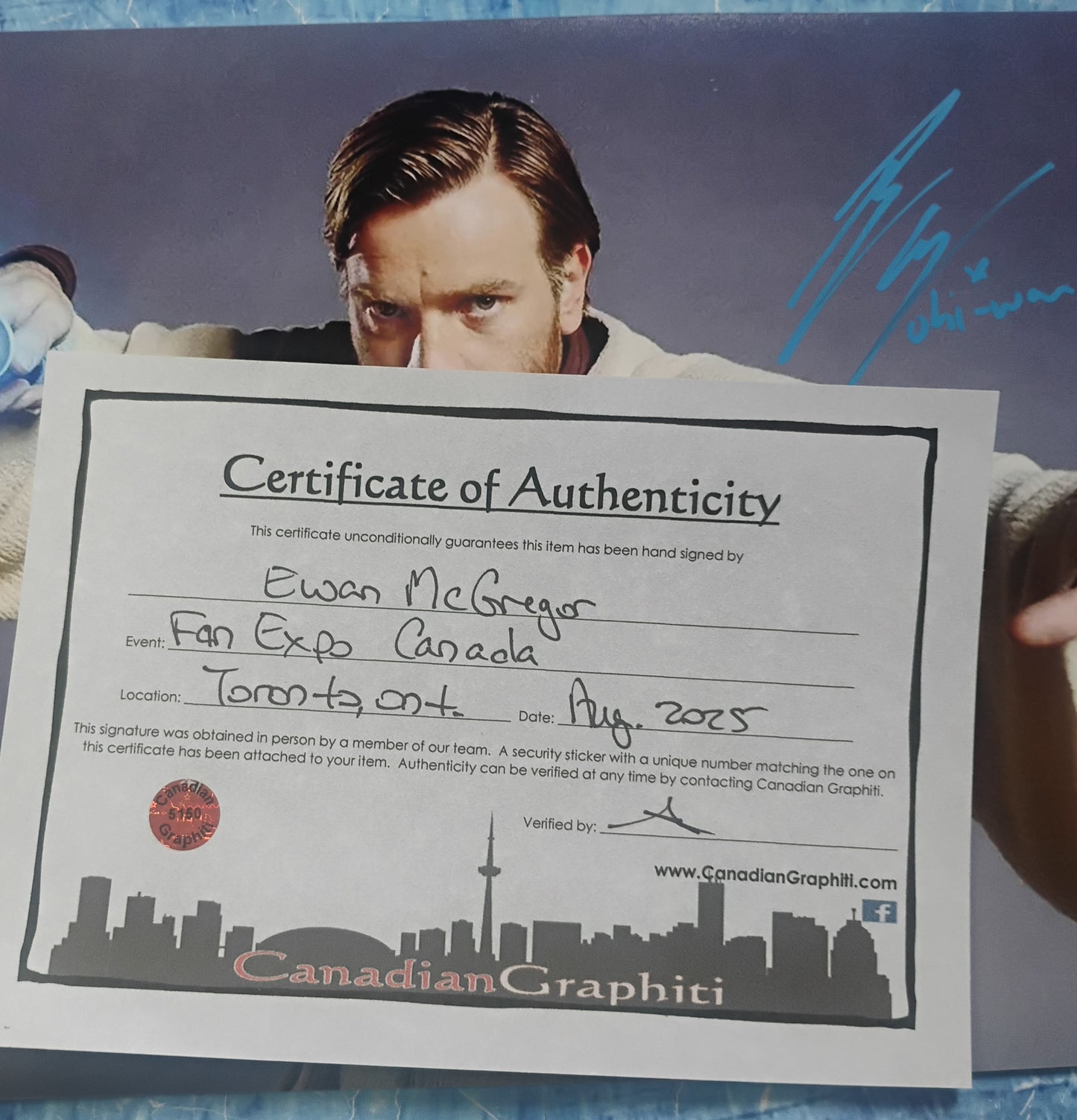 Ewan McGregor Hand Signed Autograph 8x10 Photo COA Star Wars