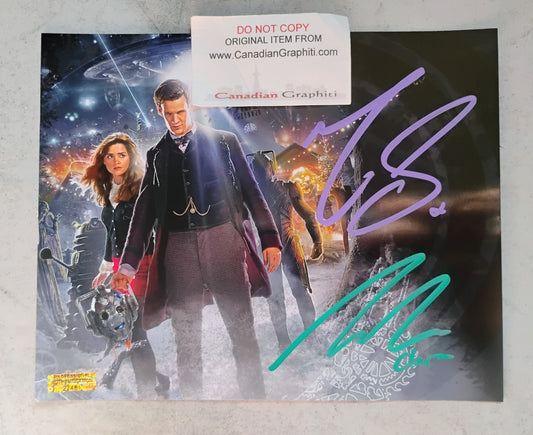Matt Smith & Jenna Coleman Hand Signed Autograph 8x10 Photo COA Doctor Who