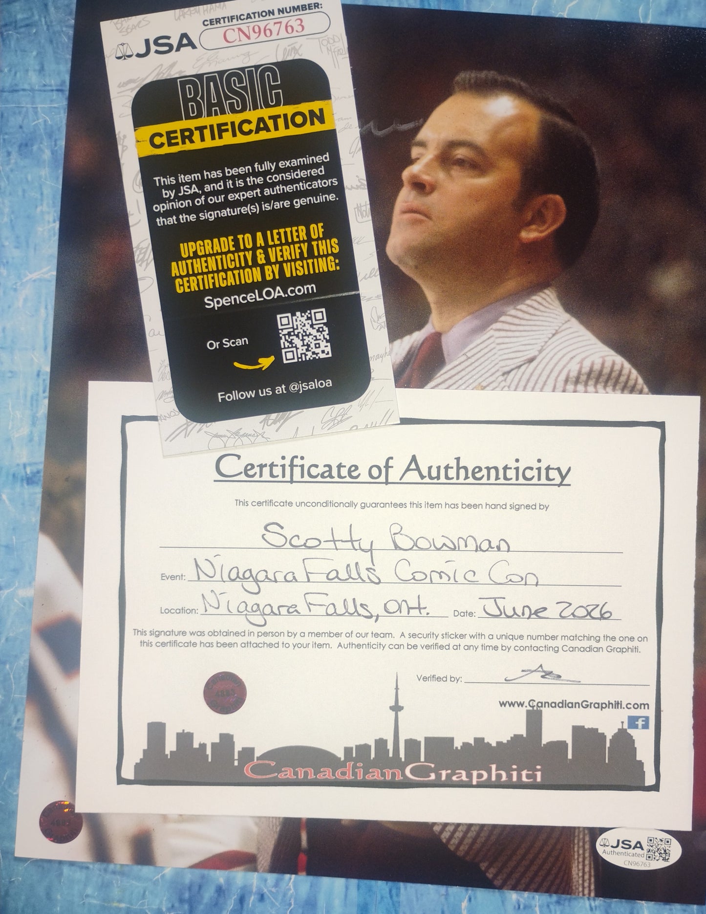 Scotty Bowman Hand Signed Autograph 8x10 Photo JSA COA