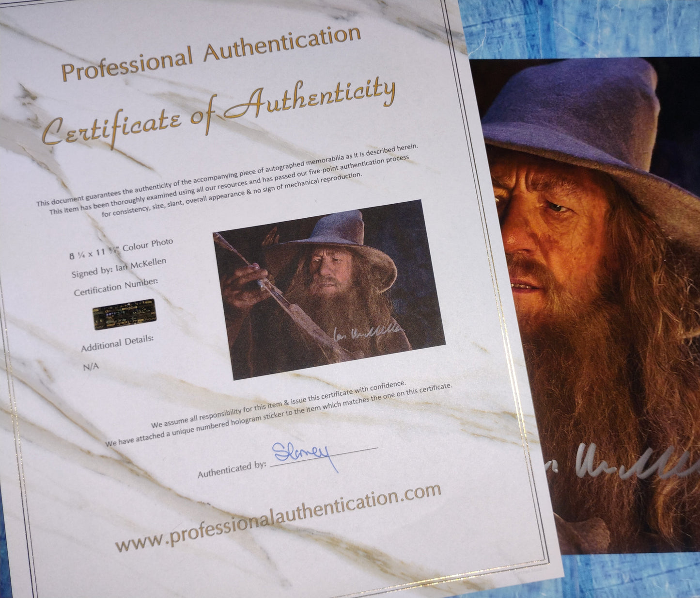 Ian McKellen Hand Signed Autograph Photo COA Lord Of The Rings