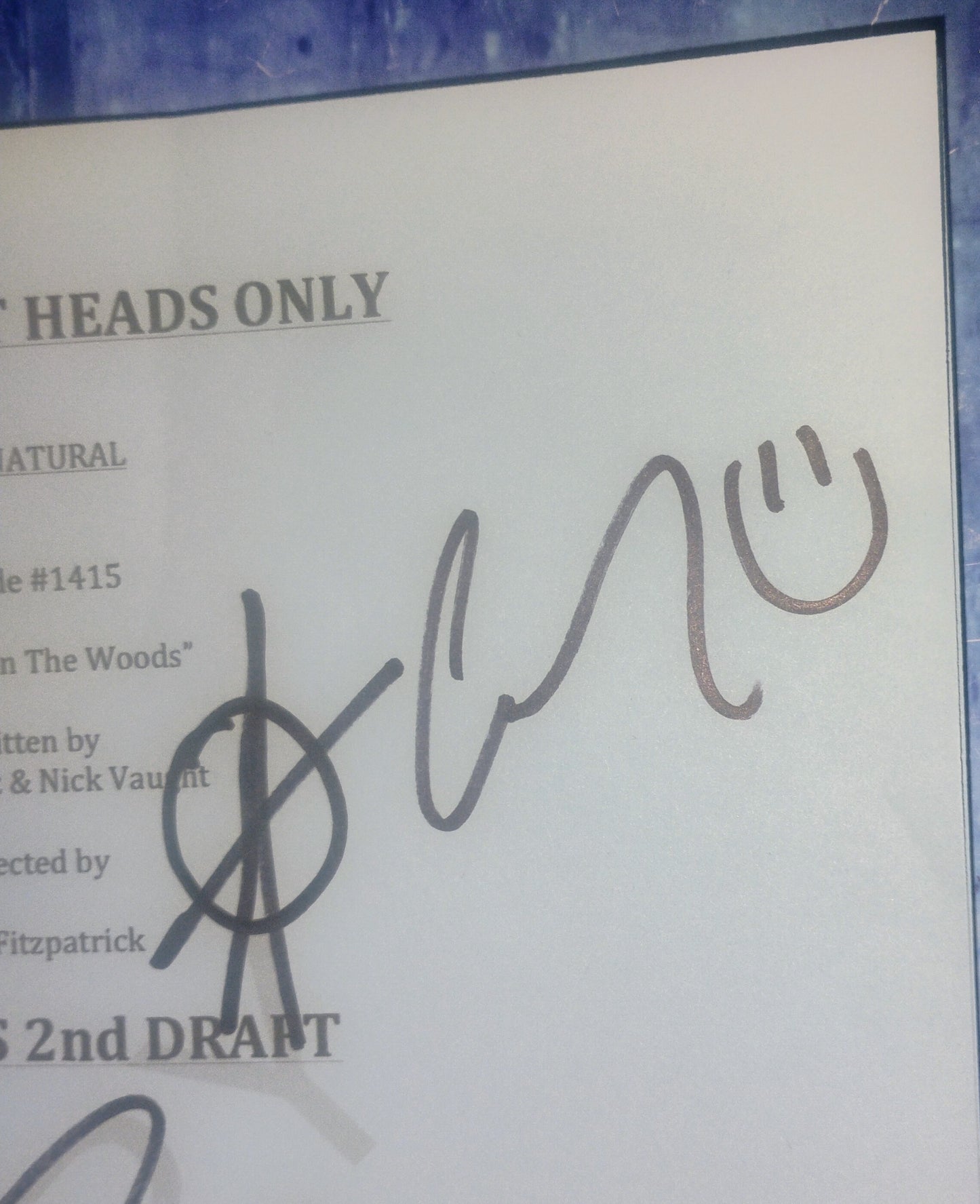 Supernatural 3x Hand Signed Autograph Script COA Jensen Ackles, Jared Padalecki