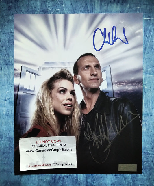 Billie Piper & Christopher Eccleston Hand Signed Autograph 8x10 Photo COA Doctor Who