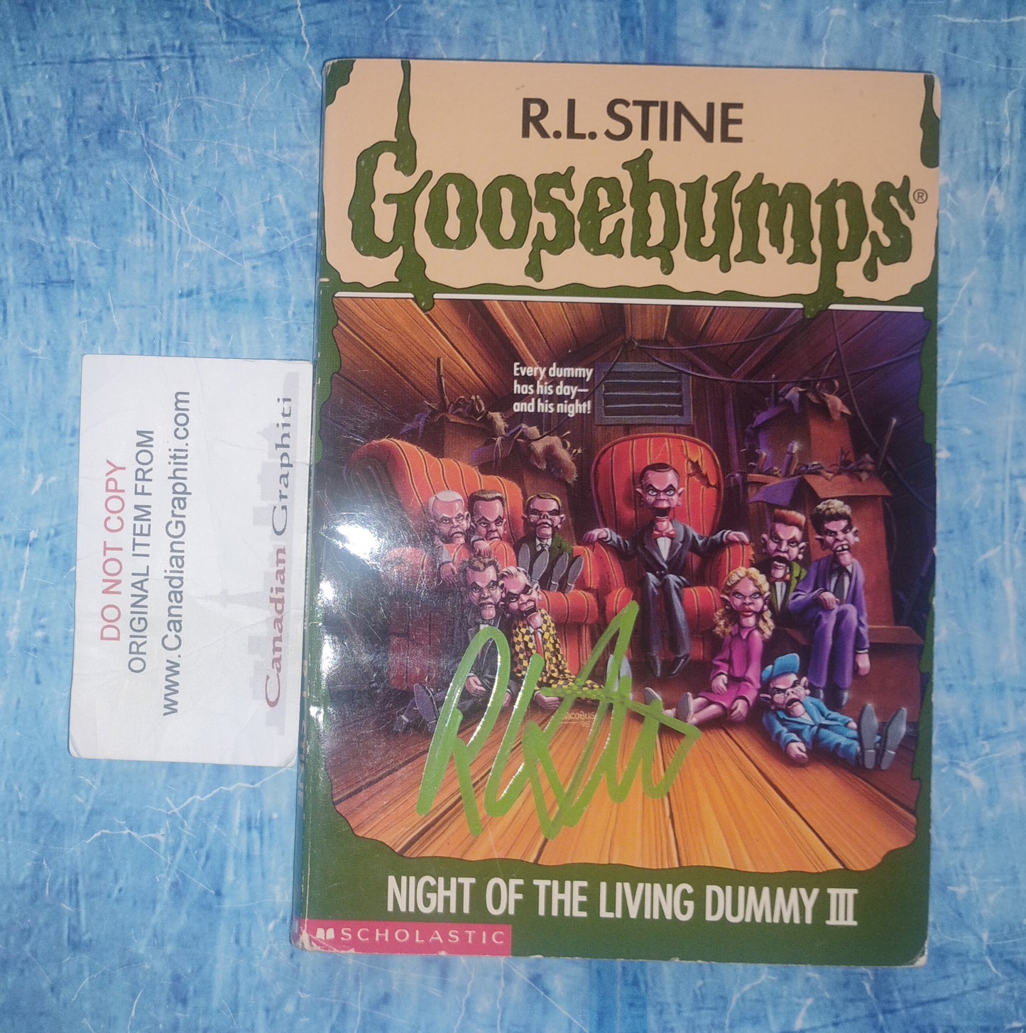 R.L. Stine Hand Signed Autograph Goosebumps Book COA