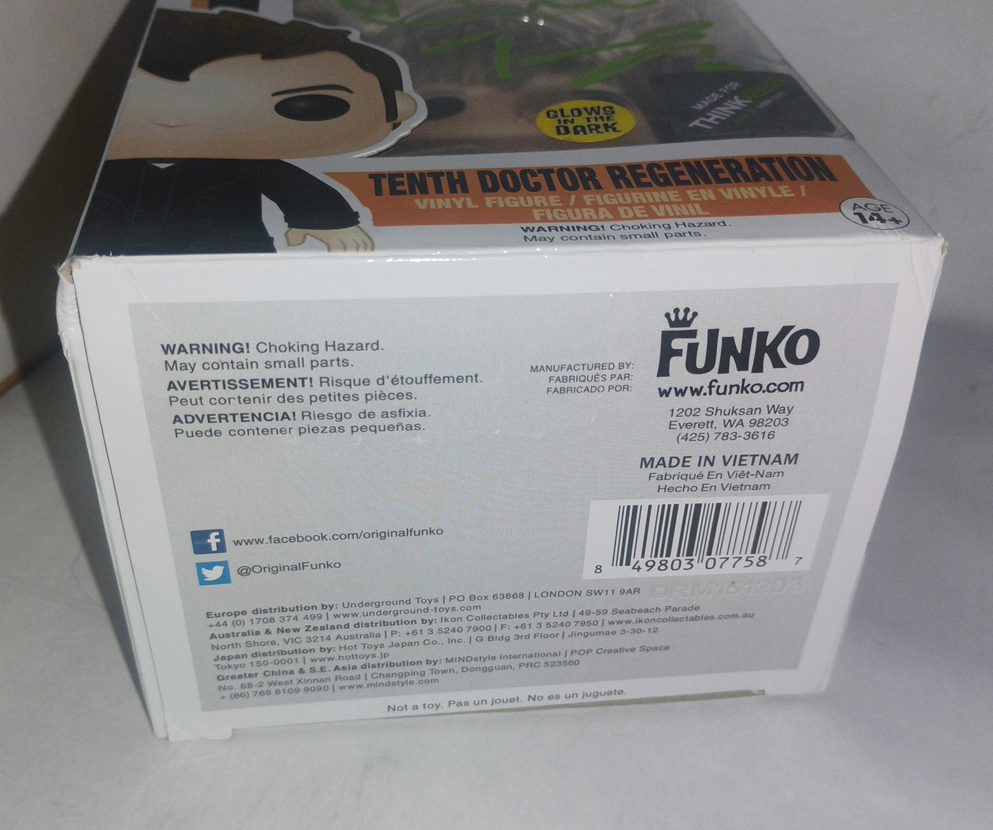 David Tennant Hand Signed Autograph Doctor Who Funko Pop COA